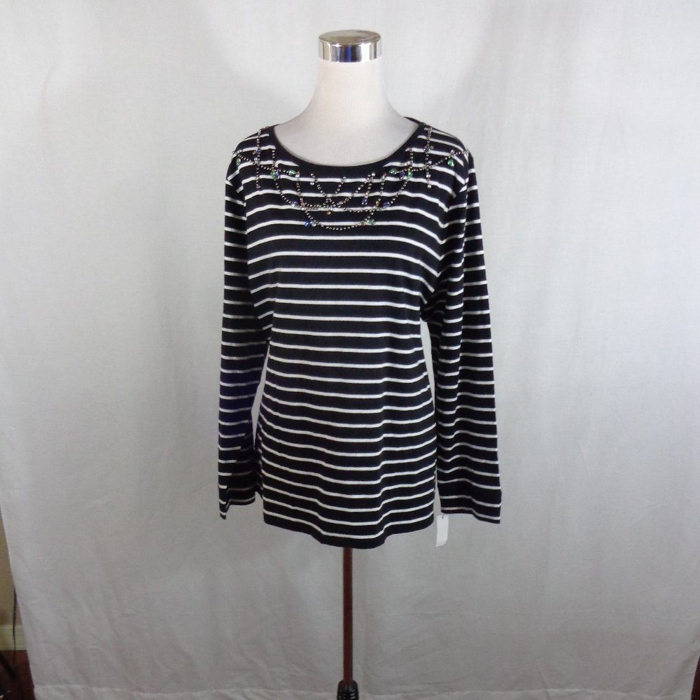 Women's Talbots Beaded Striped Shirt sized 3x NWT